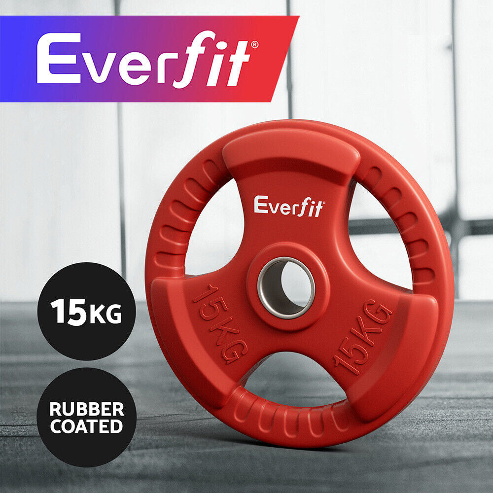 Everfit Weight Plates Standard 15Kg Dumbbell Barbell Plate Weight Lifting Gym