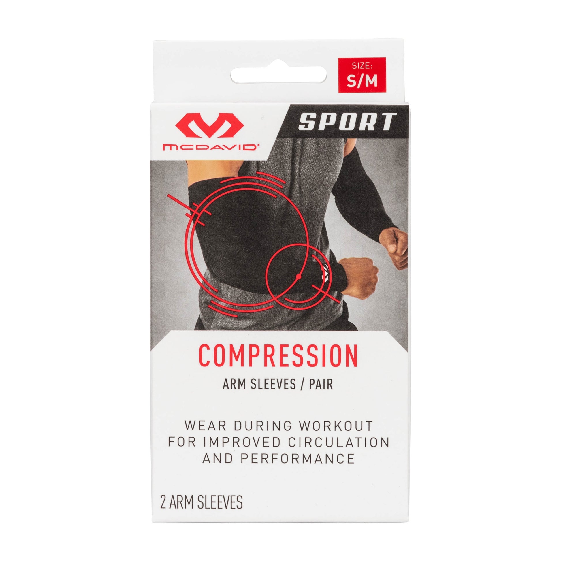 Sport Polyester Compression Arm Sleeves, 2 Pack, Black Adult Unisex Large/X-Large, Unisex