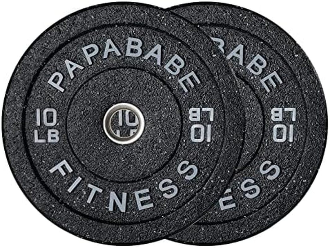 Bumper Plates, Olympic Weight Plates High Bounce with Colored Fleck Rubber Weights Plates for Weightlifting and Strength Training, Single, Pair & Set