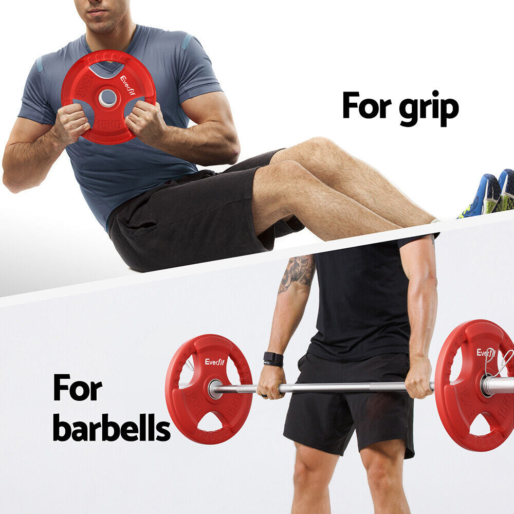 Everfit Weight Plates Standard 15Kg Dumbbell Barbell Plate Weight Lifting Gym