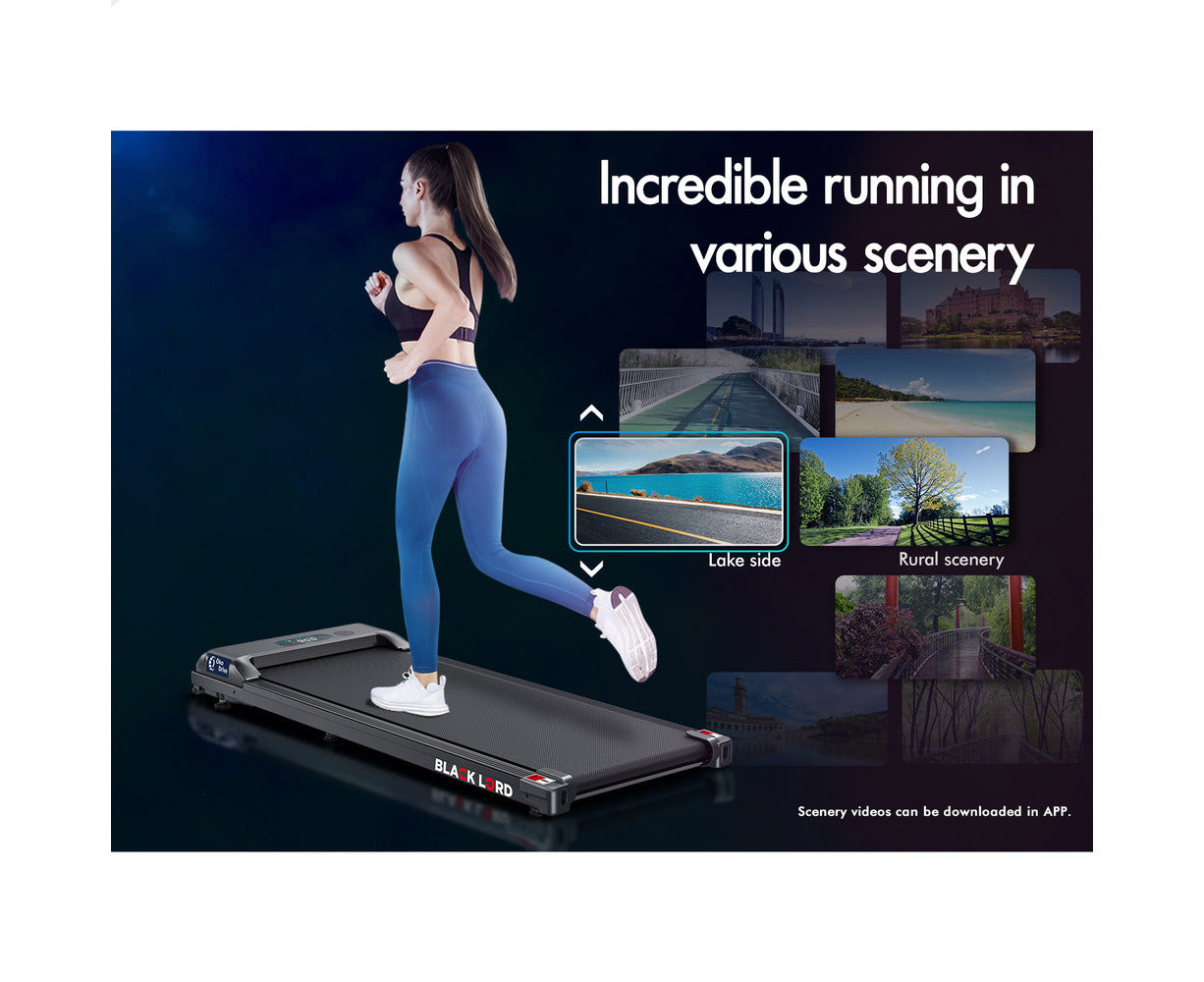 Treadmill Electric Walking Pad Home Office Gym Fitness W/ Smart Watch