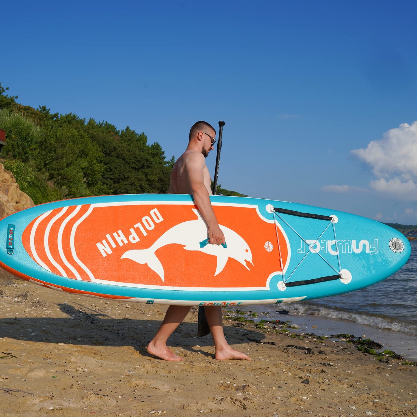 [AU Direct]  Inflatable Stand up Paddle Board 305*78*15 CM Ultra Lightweight All Includes Paddle Board, Adj Paddle, Kayak Seat, Pump, Backpack, Leash, Waterproof Bag, Non-Slip Deck Pad for Teenagers and Adults SUPFW08A