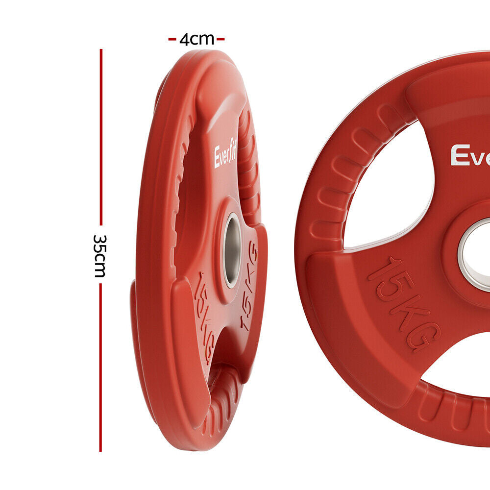 Everfit Weight Plates Standard 15Kg Dumbbell Barbell Plate Weight Lifting Gym