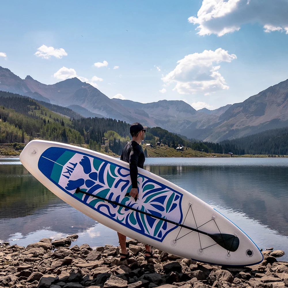 [AU Direct]  10'6'' Inflatable Ultra-Light (17.6Lbs) Stand up Surfboard for All Skill Levels Everything Included with Stand up Paddle Board, Adj Paddle, Pump, ISUP Travel Backpack, Leash, Waterproof Bag SUPFW02A