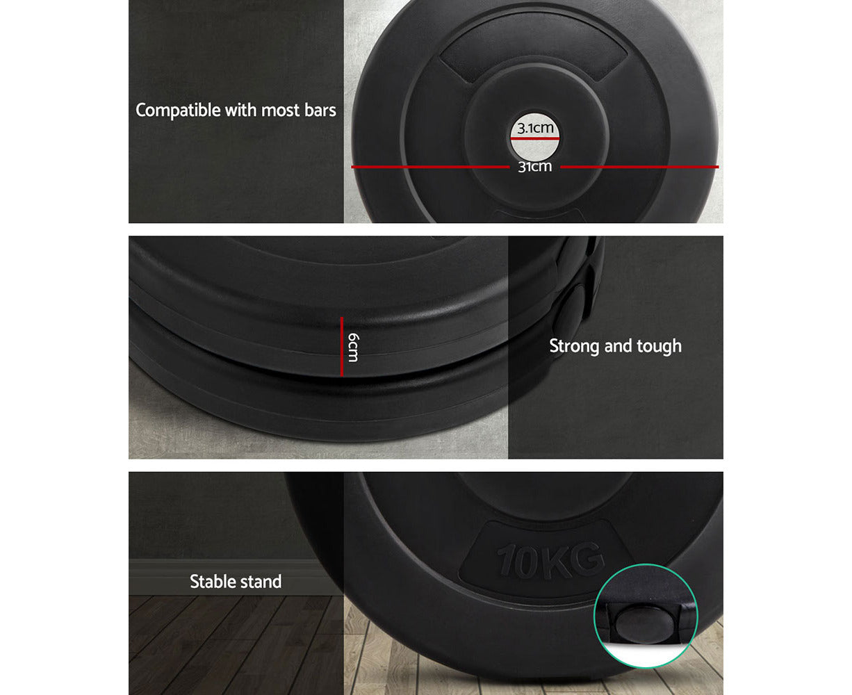 Weight Plates Standard 2X 10Kg Barbell Plate Weight Lifting