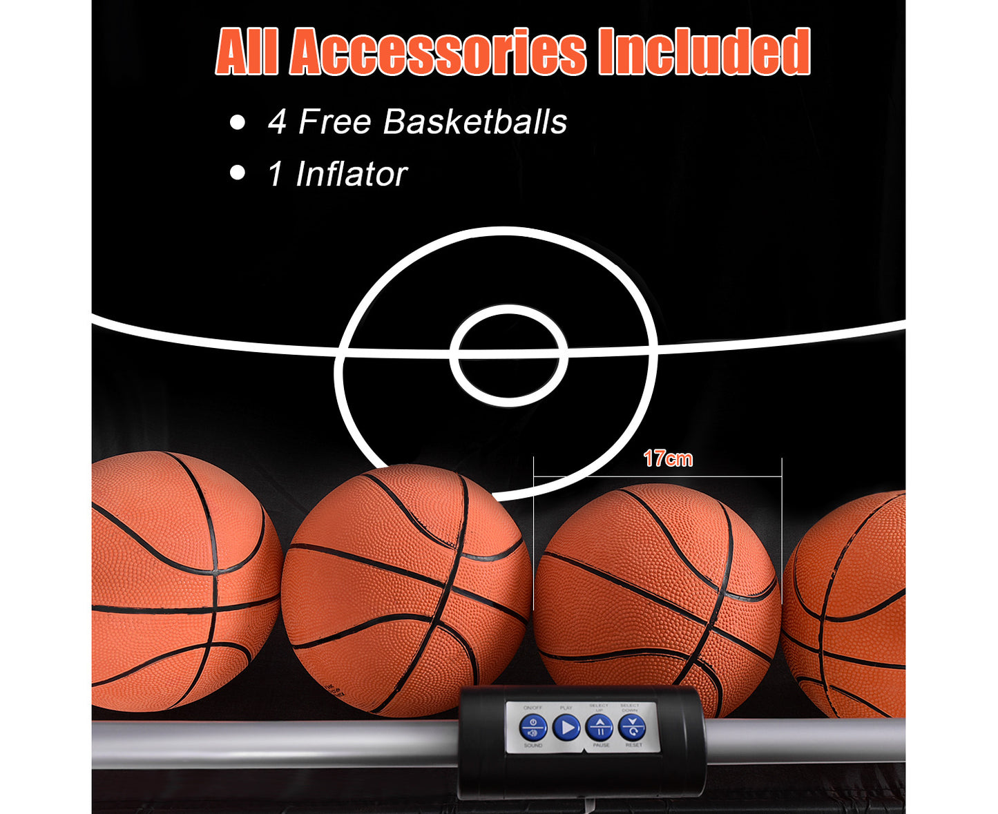 Arcade Basketball Game 2-Player Basketball System Electronic Scoring Sports Indoor Exercise